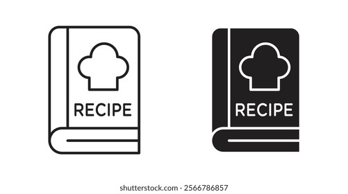 Recipe book vector line icon illustration