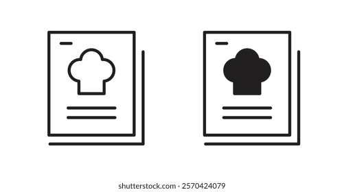 Recipe book vector web icons set