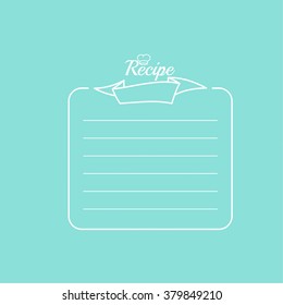 Recipe card with banner and chef's hat. notes