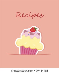 Recipe card or cooking book cover. Vector illustration