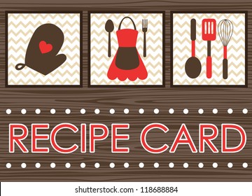 Recipe Card Design. Vector Illustration