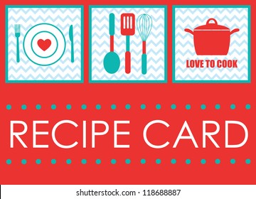 Recipe Card Design. Vector Illustration