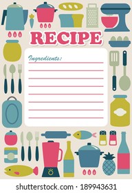 recipe card design. vector illustration