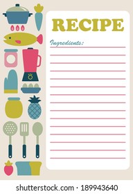 recipe card design. vector illustration