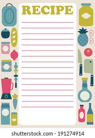 recipe card design. vector illustration