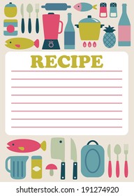 recipe card design. vector illustration