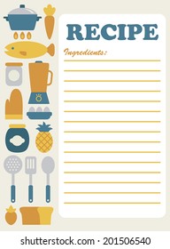 recipe card design. vector illustration