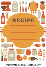 recipe card design. vector illustration