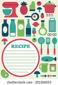 recipe card design. vector illustration