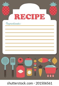 recipe card design. vector illustration