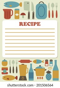 Recipe Card Design. Vector Illustration