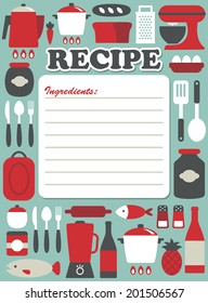 recipe card design. vector illustration