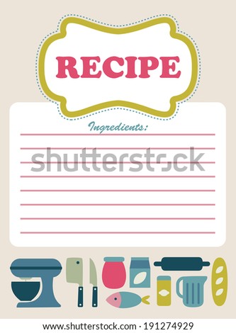 recipe card design. vector illustration