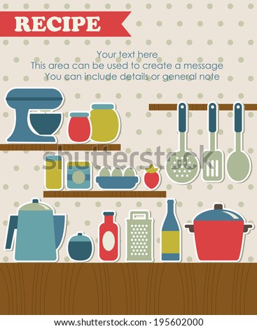 recipe card design. vector illustration