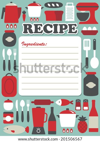 recipe card design. vector illustration
