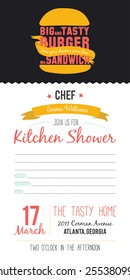 Recipe card in hipster style. Invitation on a Kitchen Shower in vector