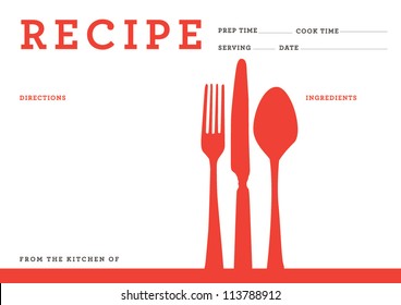 Recipe Card. Kitchen Note Template