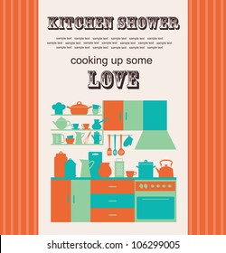 recipe card. kitchen shower. vector illustration