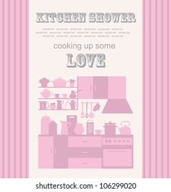 recipe card. kitchen shower. vector illustration