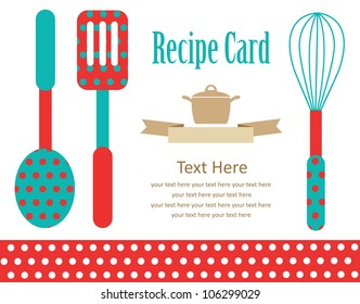 recipe card. kitchen shower. vector illustration