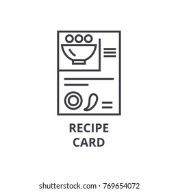 recipe card line icon, outline sign, linear symbol, vector, flat illustration