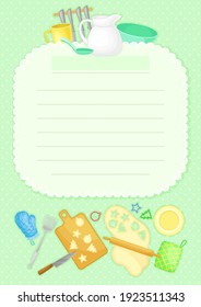 Recipe Card for Notes Making about Food Preparation Vector Template