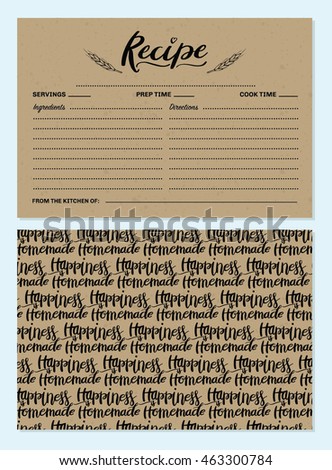 Recipe Card Template with Back Design