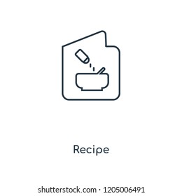 Recipe concept line icon. Linear Recipe concept outline symbol design. This simple element illustration can be used for web and mobile UI/UX.