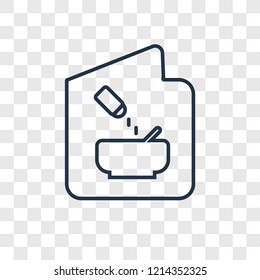 Recipe concept vector linear icon isolated on transparent background, Recipe concept transparency concept in outline style