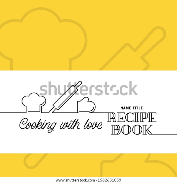 Recipe Cooking Book Line Art Style Stock Vector (Royalty Free) 1582631059