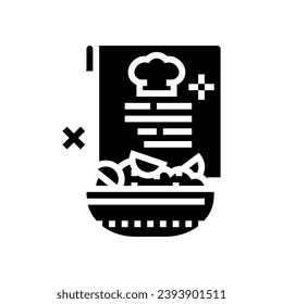 recipe creation restaurant chef glyph icon vector. recipe creation restaurant chef sign. isolated symbol illustration