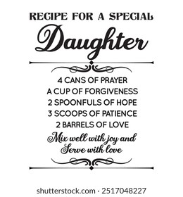 Recipe for family member Cutting Board Quotes 