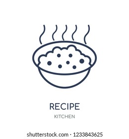 Recipe icon. Recipe linear symbol design from Kitchen collection. Simple outline element vector illustration on white background