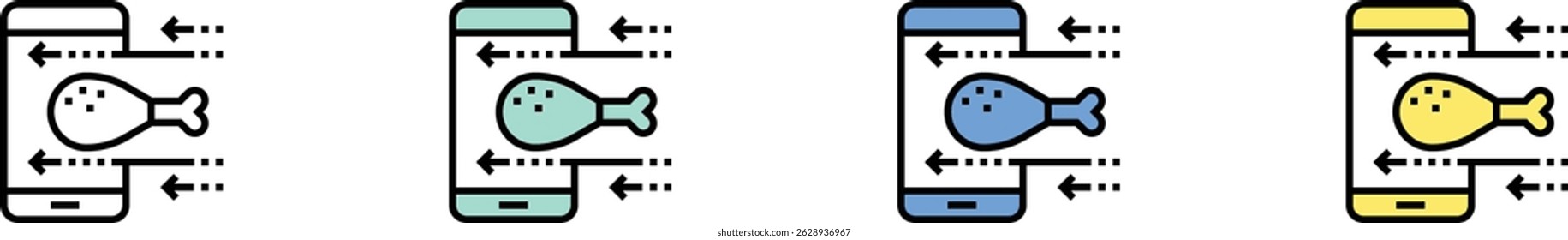 recipe icon. Outline, Green, Blue and Yellow Style Design Isolated On White Background