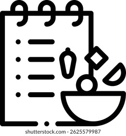 recipe icon. Thin Linear Style Design Isolated On White Background