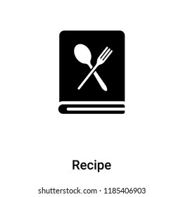 Recipe icon vector isolated on white background, logo concept of Recipe sign on transparent background, filled black symbol