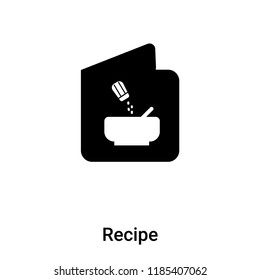 Recipe icon vector isolated on white background, logo concept of Recipe sign on transparent background, filled black symbol