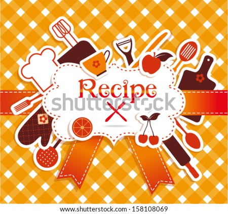Recipe illustration. Kitchen bacground.