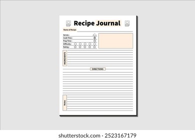 Recipe Journal KDP Interior Design