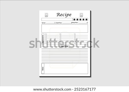 Recipe Journal KDP Interior Design