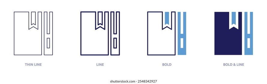 Recipe kitchen icon in 4 different styles. Thin Line, Line, Bold, and Bold Line. Duotone style. Editable stroke.