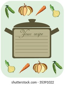 recipe lable with cartoon vegetables