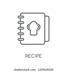 Recipe linear icon. Modern outline Recipe logo concept on white background from kitchen collection. Suitable for use on web apps, mobile apps and print media.