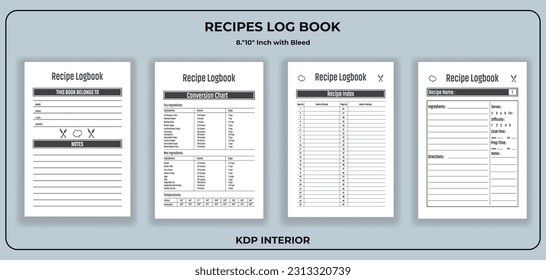 Recipe Log book Template for You