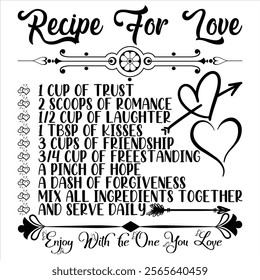 recipe For Love 1 Cup Of Trust 2 Scoops Of Romance