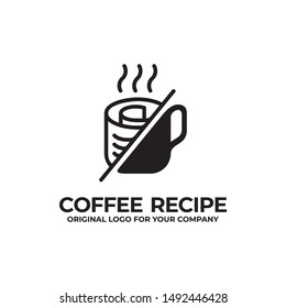 Recipe and mug logo.  Abstract, creative logo design  Color and text can be changed according to your need.
