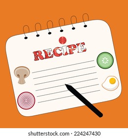 recipe note. vector illustration