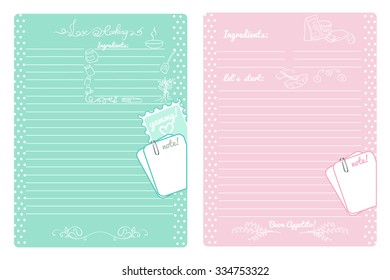 recipe page in bright colors. Vector illustration