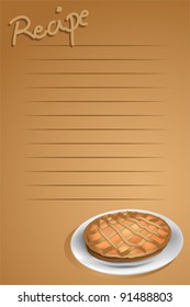 Recipe page with a tart, brown background