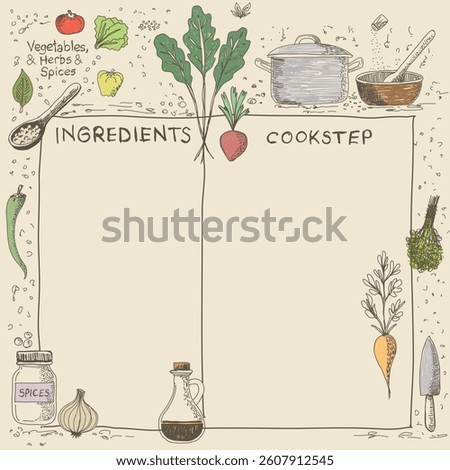Recipe page vector drawing eps